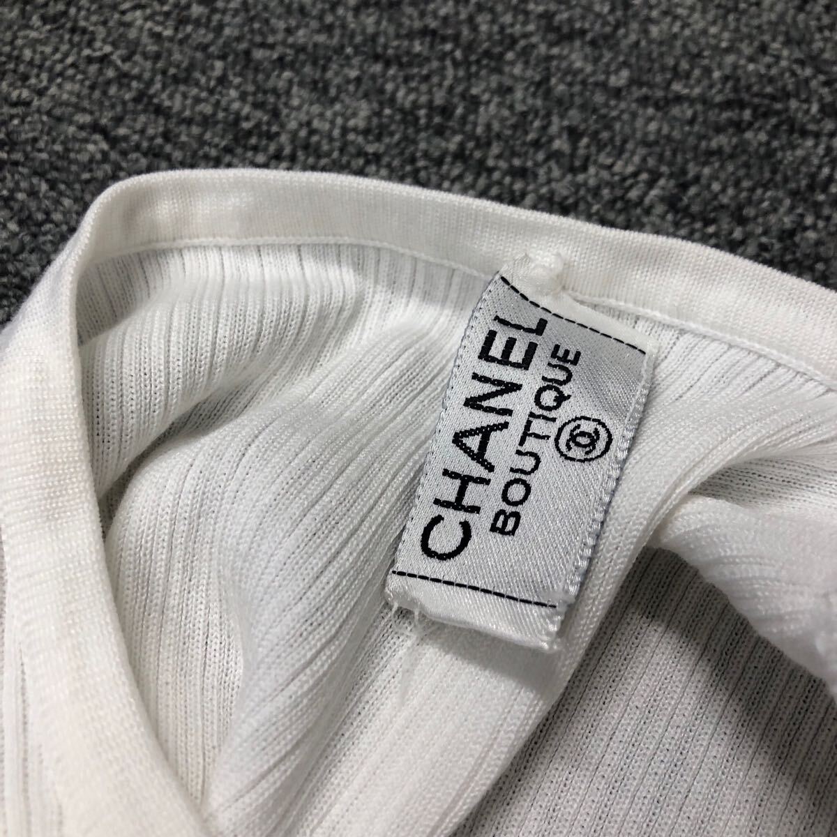 ★岡06120/CHANEL シャネル/Tシャツ/ココマーク/サイズ 38/ホワイト/A0165