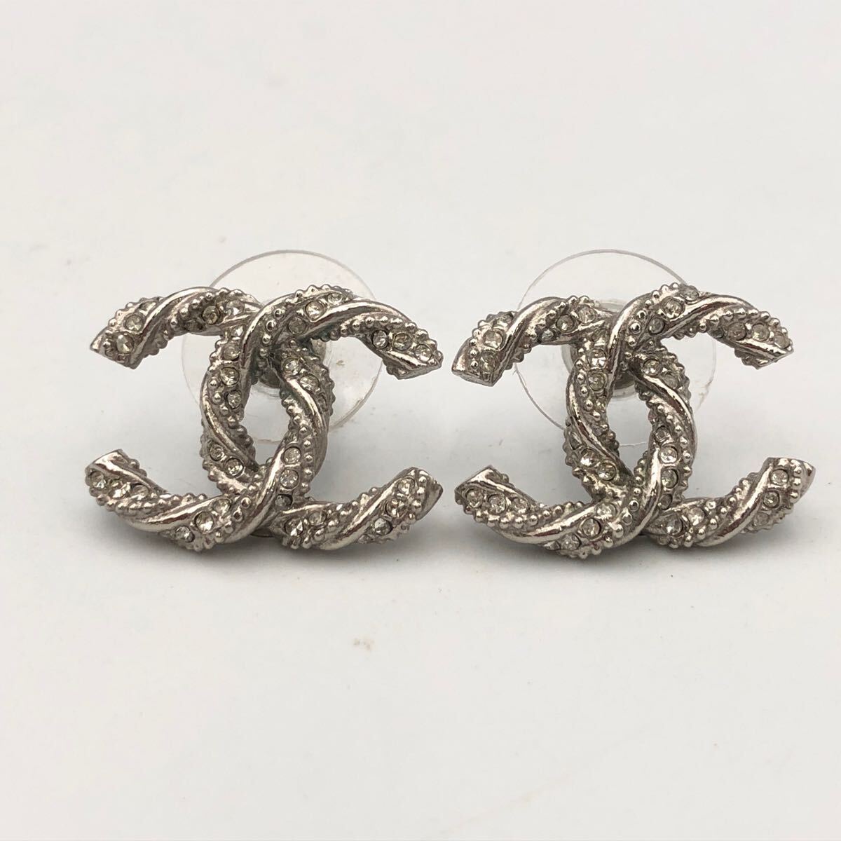 ★F05441/CHANEL シャネル/ピアス/B14C/ココマーク/シルバー