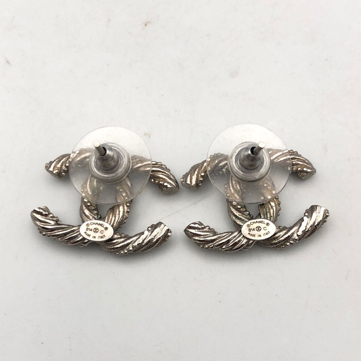 ★F05441/CHANEL シャネル/ピアス/B14C/ココマーク/シルバー
