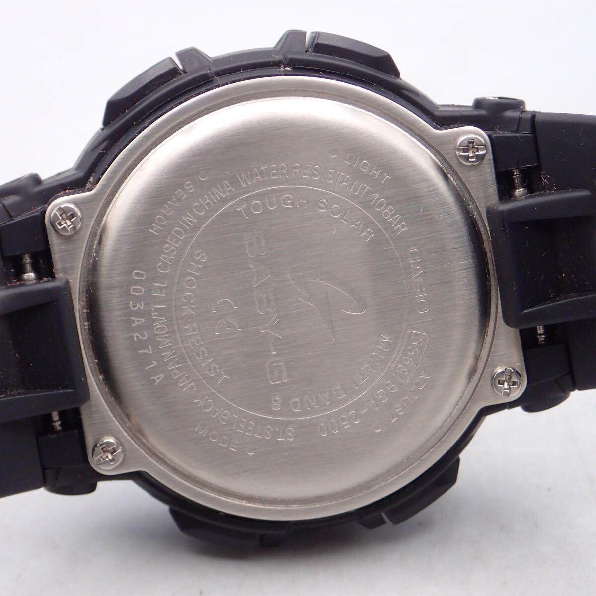 お05247【美品】CASIO カシオ/Baby-G/ソーラー/レディース腕時計/マルチバンド6/ブラック/BGA-2500