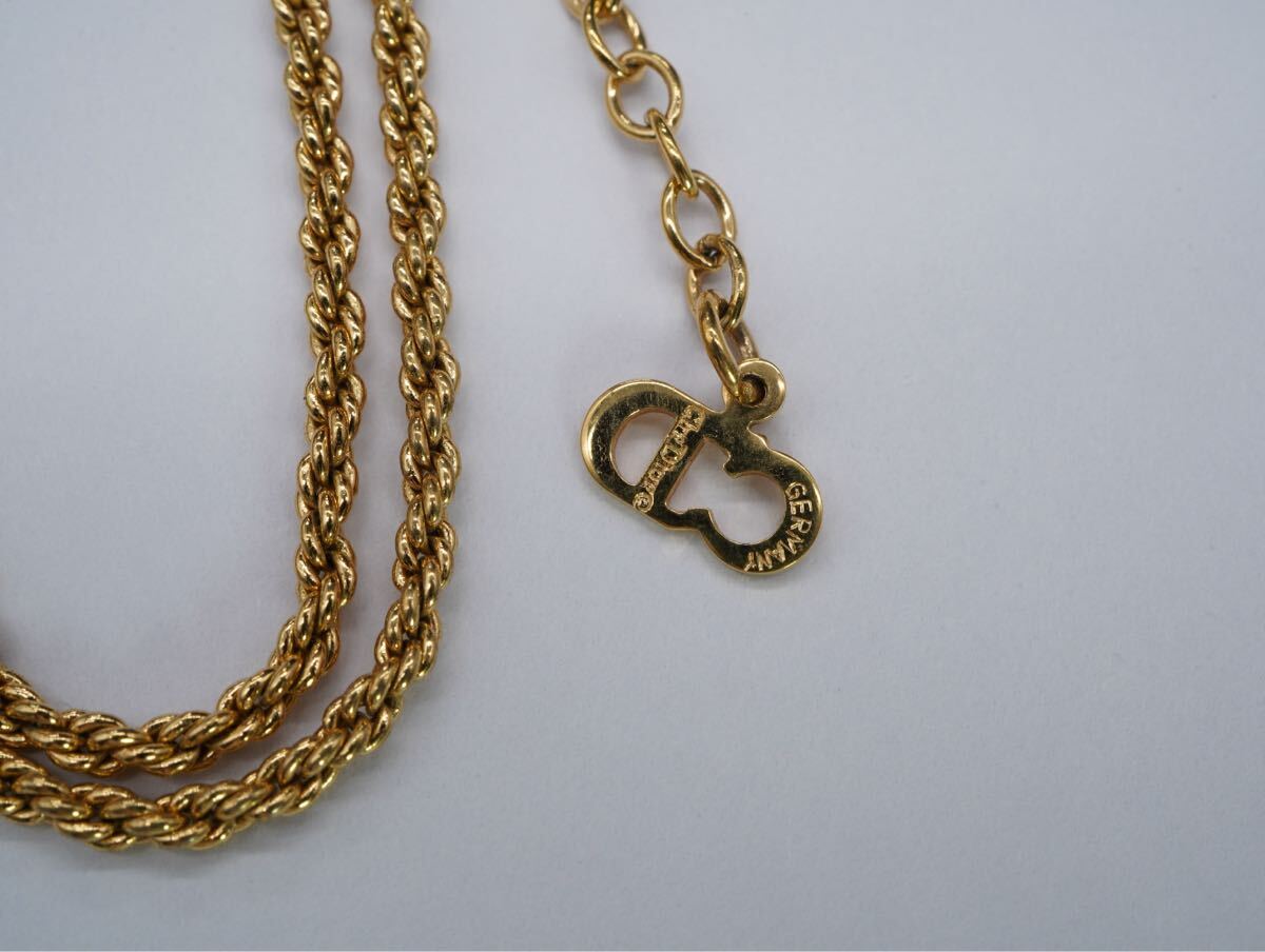 [849]Christian Dior Christian Dior старый Logo колье аксессуары длина примерно 40cm +5cm TIA
