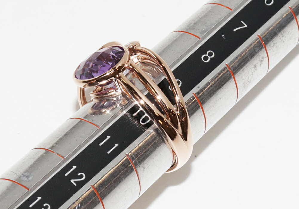 指輪 K18PG アメジスト2.50ct/0.50ct ダイヤ0.10ct_画像2