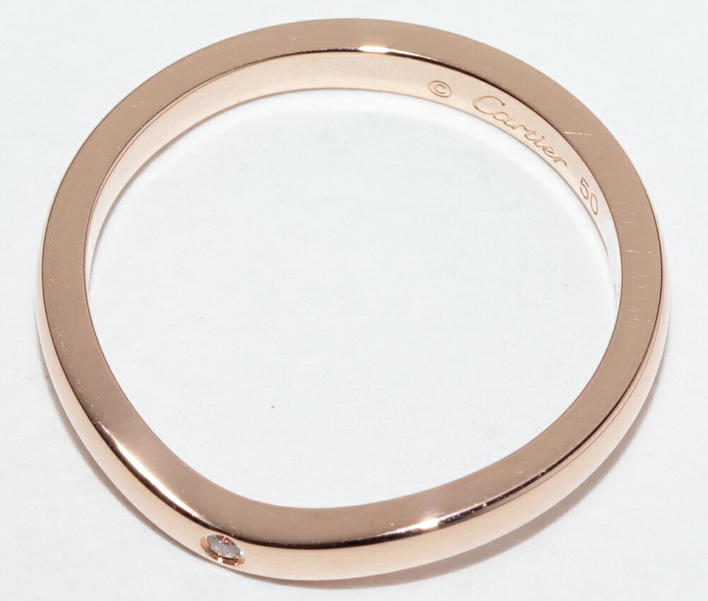 カルティエ 指輪 K18PG ダイヤ3P(0.01ct) バレリーナ ウェディングリング 幅2ミリ B40986