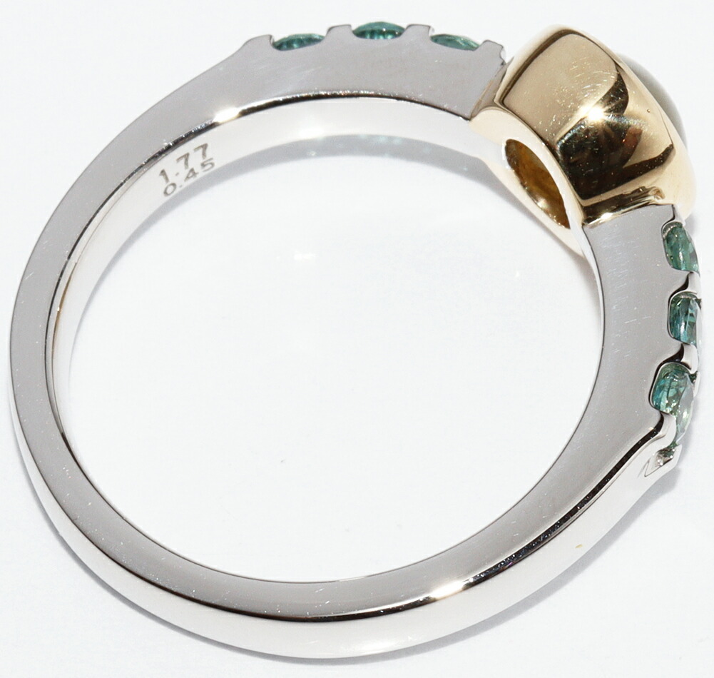 指輪 Pt900 K18YG クリソベリルキャッツアイ1.77ct アレキサンドライト0.45ct_画像3