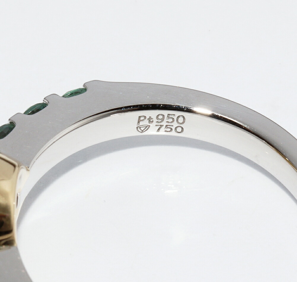 指輪 Pt900 K18YG クリソベリルキャッツアイ1.77ct アレキサンドライト0.45ct_画像4