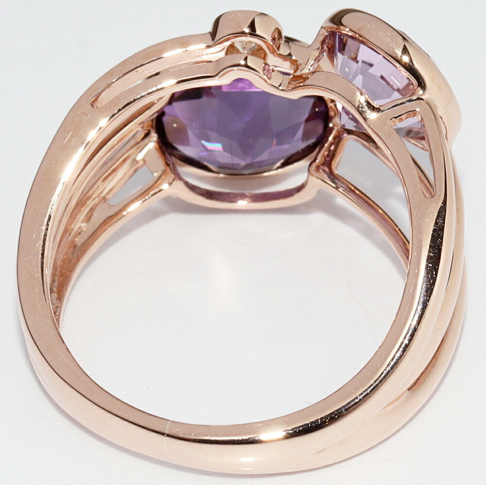 指輪 K18PG アメジスト2.50ct/0.50ct ダイヤ0.10ct_画像3