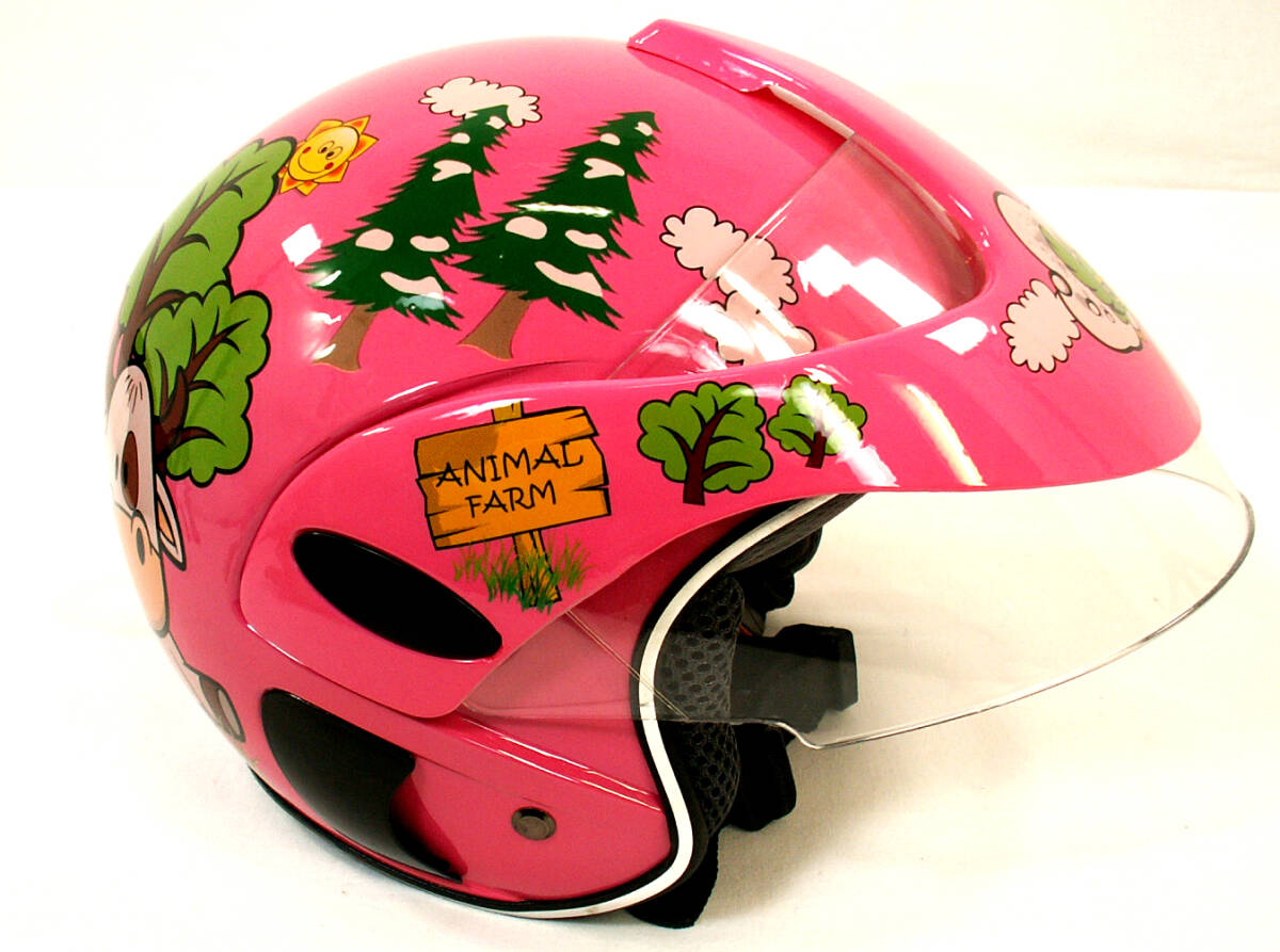シールド付子供用バイクヘルメット　自転車(chē)ヘルメット キッズヘルメット キッズ用 バランスバイク用 超軽量 頭サイズ48-52cm以?xún)?nèi) 
