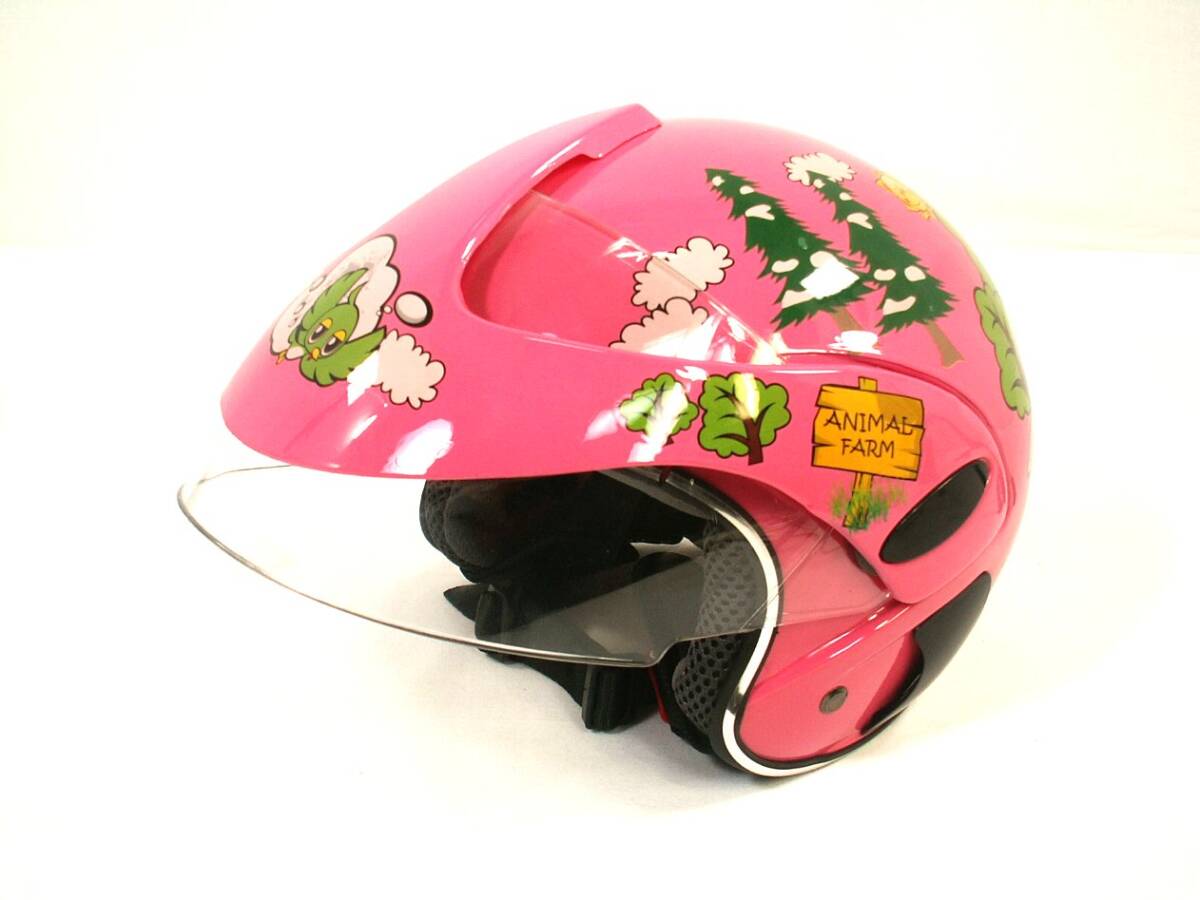シールド付子供用バイクヘルメット　自転車(chē)ヘルメット キッズヘルメット キッズ用 バランスバイク用 超軽量 頭サイズ48-52cm以?xún)?nèi) 