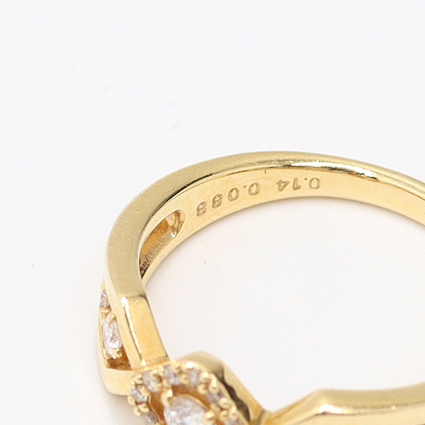 1 иен прекрасный товар кольцо с бриллиантом D0.14ct FD0.088ct K18 3.5g 12 номер кольцо аксессуары ювелирные изделия KMR 0059400 6ERT