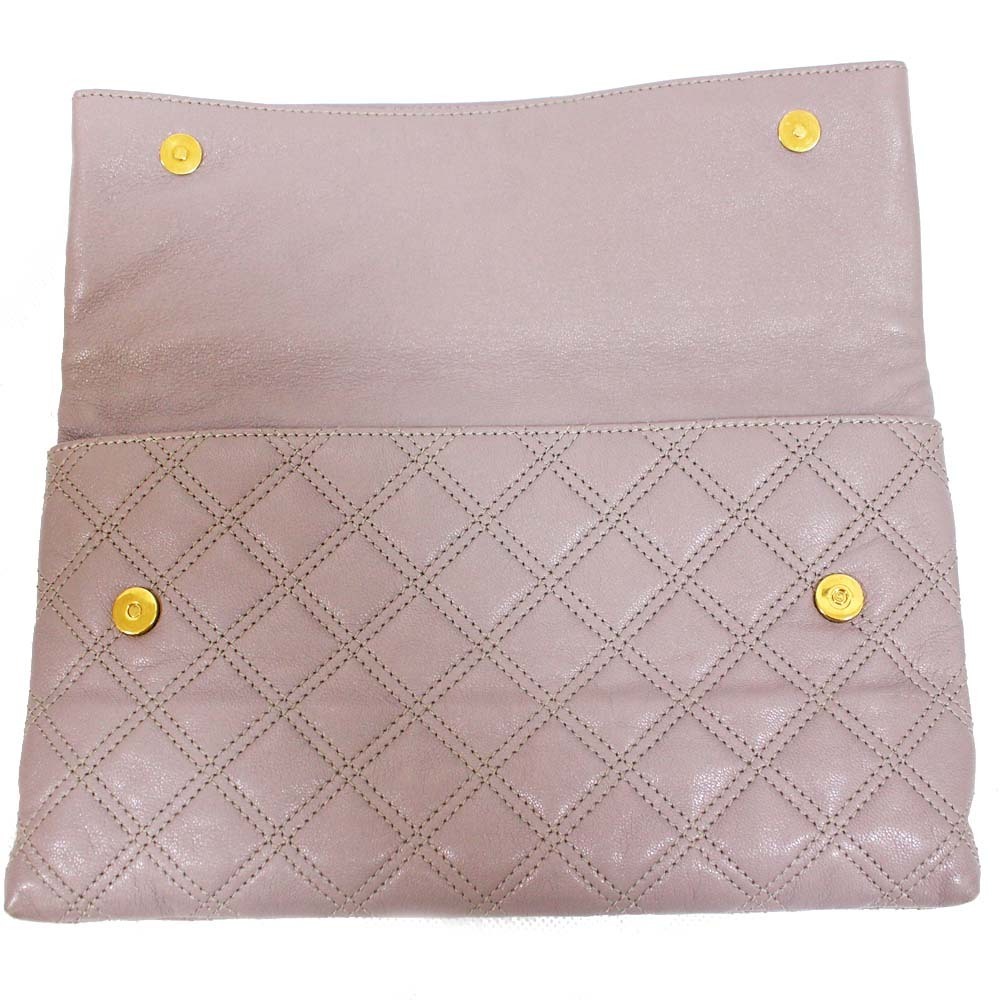 マークジェイコブス キルティング クラッチバッグ レディース レザー パープル 中古 送料無(wú)料 MARC JACOBS