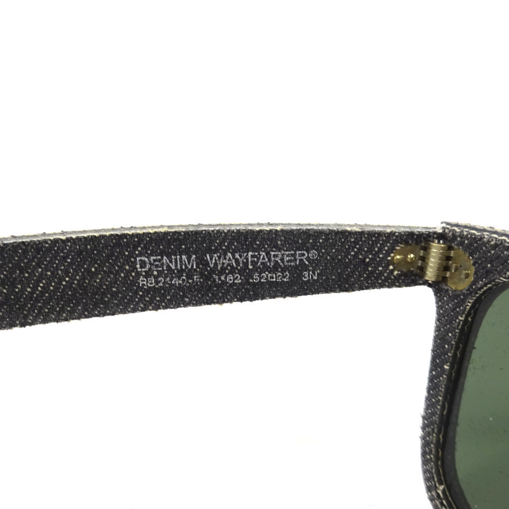 レイバン ウェイファーラー WAYFALER サングラス メンズ デニム プラスチック ブラック RB 2140-F 1162 52□22 3N 中古 Ray-Ban