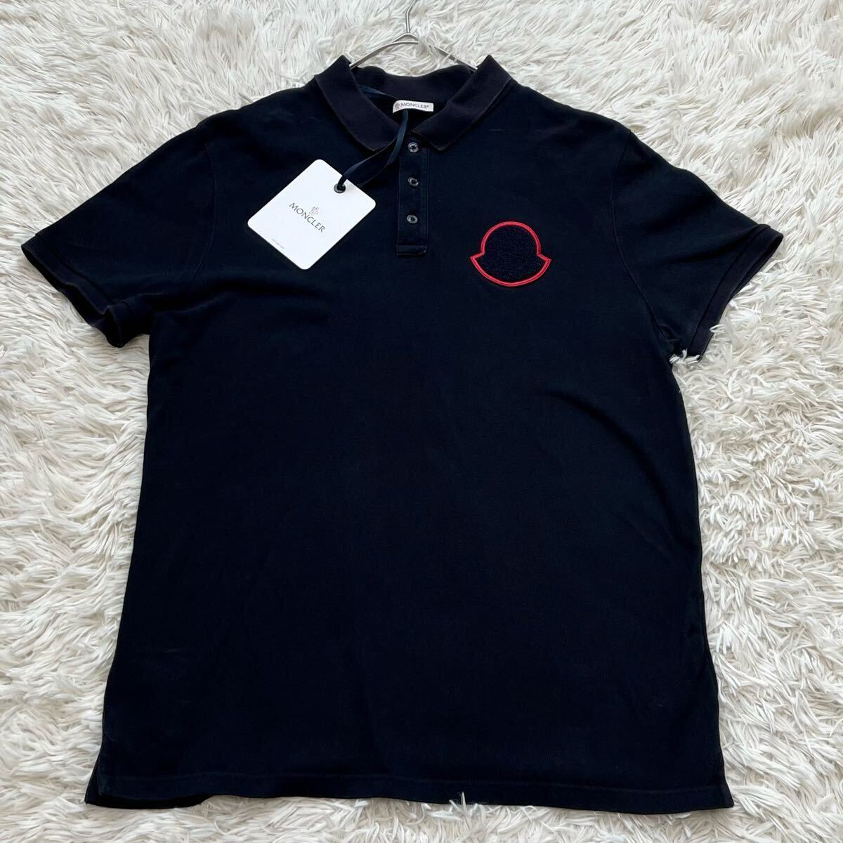 モンクレール ポロシャツ デカワッペン希少 美品/希少L/2020年/MONCLER 半袖 ポロシャツ 認証済確実正規品