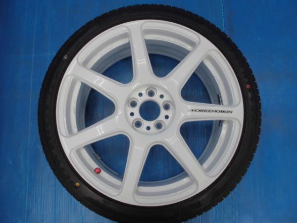 カローラスポーツ BRZ オススメ 送料無料 4本セット 中古 WORK ワーク エモーション EMT-T7R アルミ 7.5J 18インチ +47 100 5H 渡 ピレリ_画像2