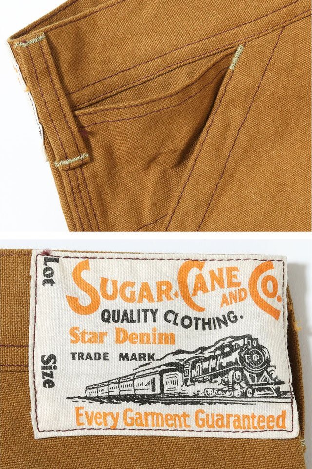 13oz. Brown Duck рабочие брюки *SUGER CANE Brown 36 дюймовый 36inch SC42497 Sugar Cane Toyo Enterprises сделано в Японии 