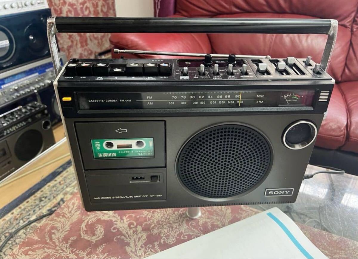  Showa Retro SONY магнитола CF-1980 техническое обслуживание завершено рабочий товар 