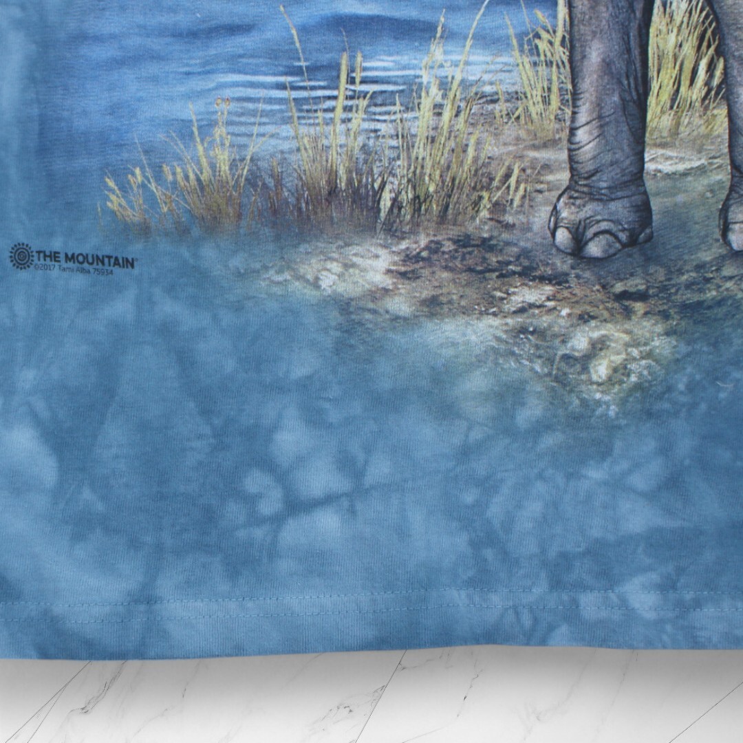 古着 USA製 THE MOUNTAIN T-Shirts Blue Tシャツ アニマル プリント タイダイ 半袖 【Vintage】mts120_画像5