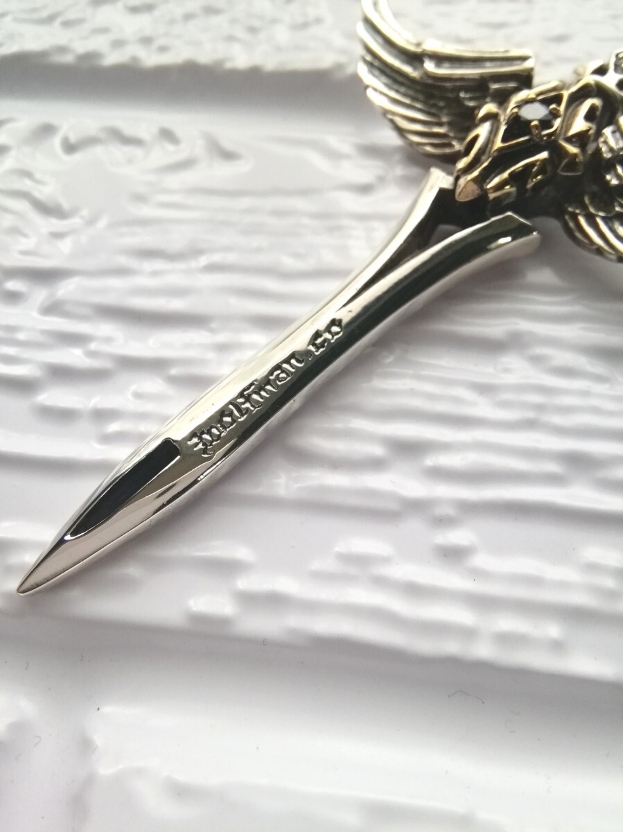 美品　WOLFMAN B.R.S　ケルティック　フェザー　ソード　ペンダント　シルバー925　ネックレス　ユニセックス　