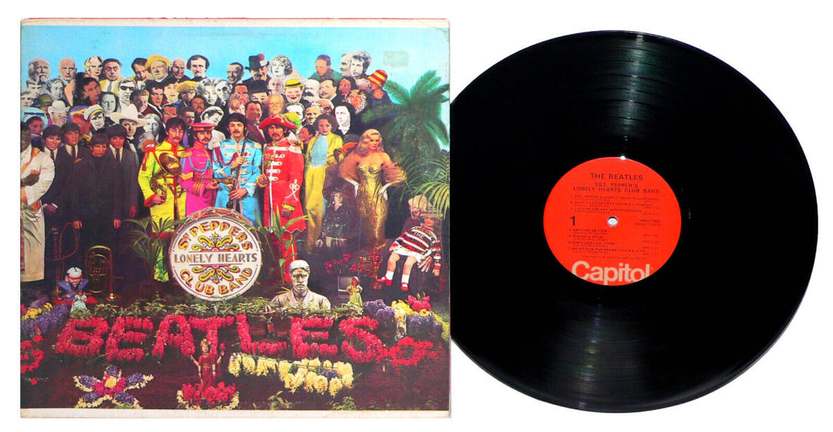 THE BEATLES - Sgt Pepper's Lonely Hearts Club Band LP Orange Capitol Label VG+ ! 海外 即決 海外商品購入代行