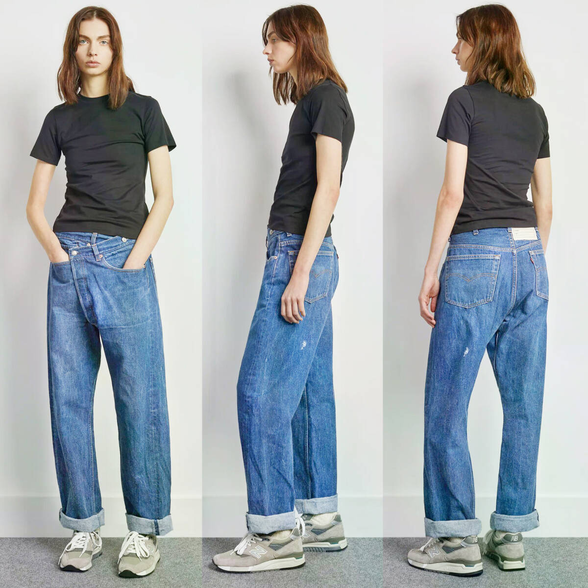 デニム・ジーパン CROSS OVER JEANS R13×Levi's クロスオーバーデニム 大きめサイズ アール