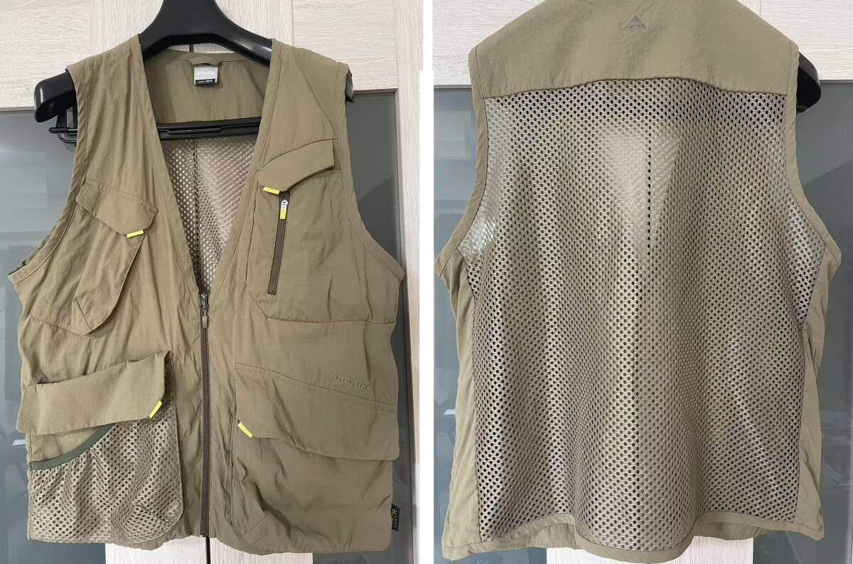 個(gè)人使用 phenix フェニックス アウトドア Crag Vest Mサイズ メンズ メッシュベスト 薄カーキ色