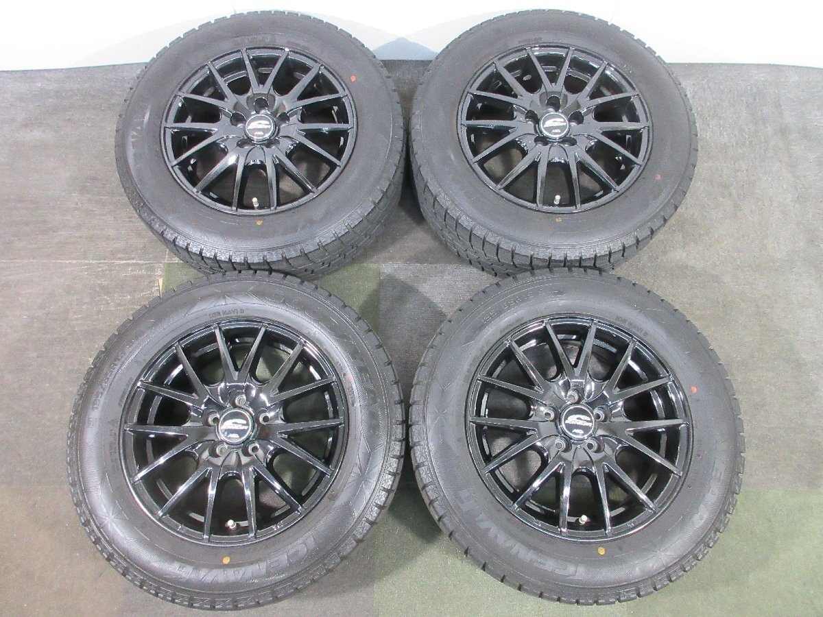 激安　15インチ　GY　アイスナビ6　195/65R15　中古ホイールスタッドレスタイヤ4本SET　アクア　売り切り　