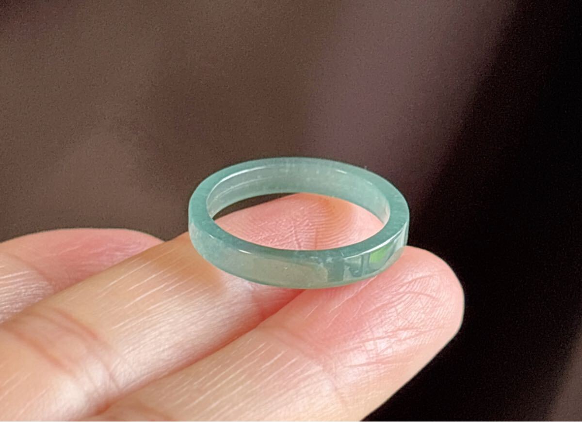天然石 藍水本翡翠(A)リング指輪(番号A4690)_画像3