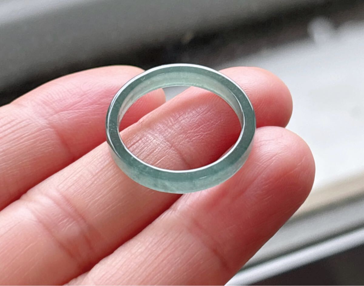 天然石 藍水本翡翠(A)リング指輪(番号A4690)_画像5