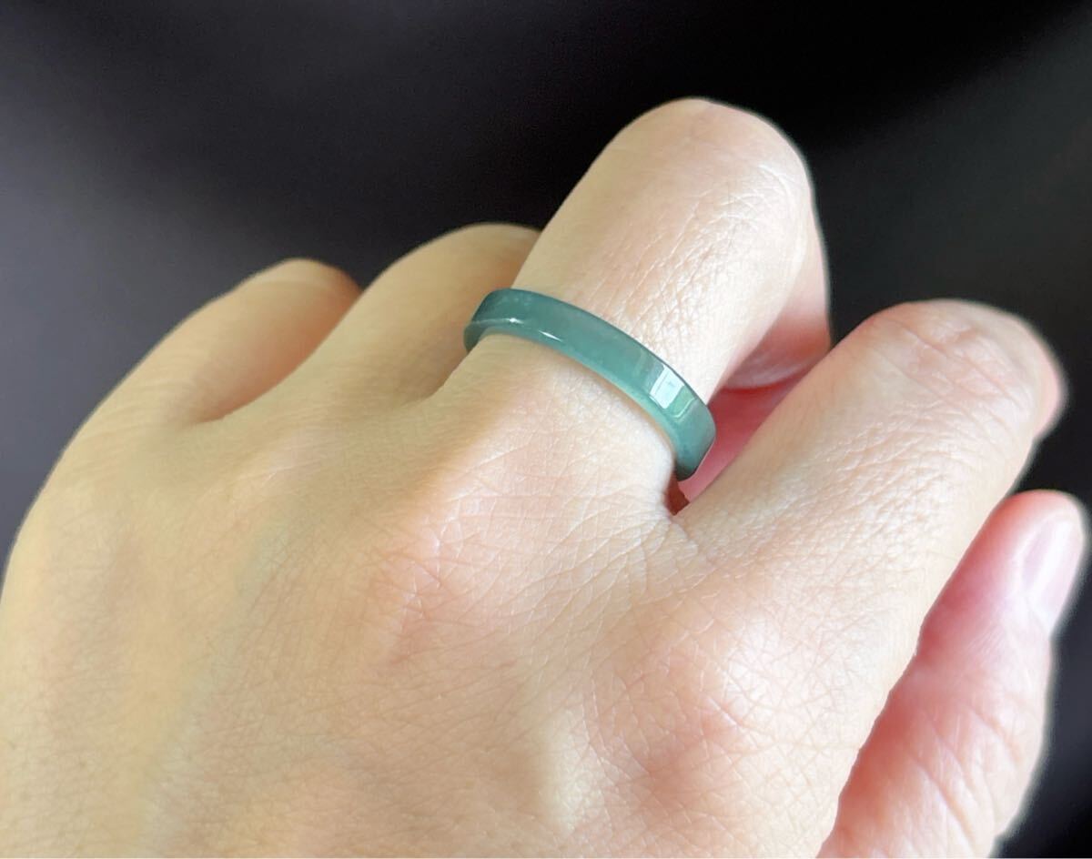 天然石 藍水本翡翠(A)リング指輪(番号A4690)_画像7