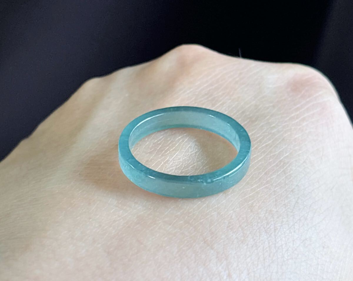 天然石 藍水本翡翠(A)リング指輪(番号A4690)_画像1