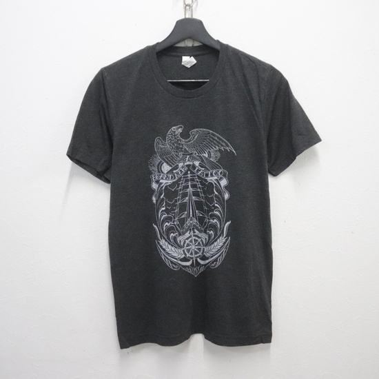 B682 2000年代制 CANVAS 半袖Tシャツ■00s 表記Sサイズ グレー イーグル アニマル TATTOO アメカジ ストリート 古著 古著卸 激安 希少 90s