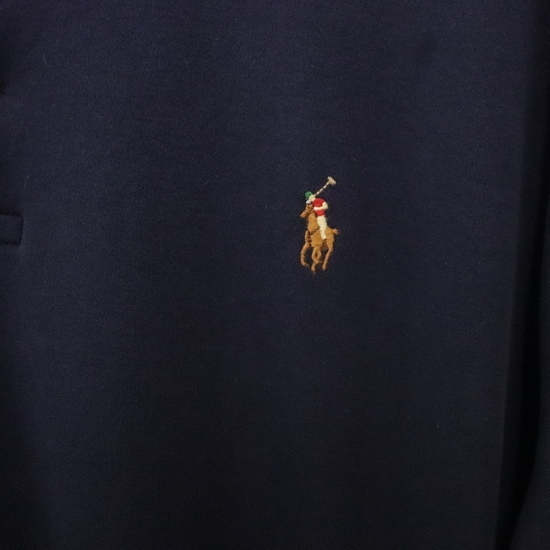 r32 2000年代制 ラルフローレン 刺繍プリント 半袖ポロシャツ■00s 表記XLサイズ ネイビー アメカジ ストリート POLO ビッグサイズ 90s 80s