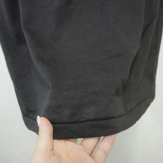 g528 80sビンテージ TEAMRATED 半袖Tシャツ USA制■1980年代制 表記ボーイズ14サイズ 黒 ブラック 無(wú)地 2トーンカラー アメカジ 古著