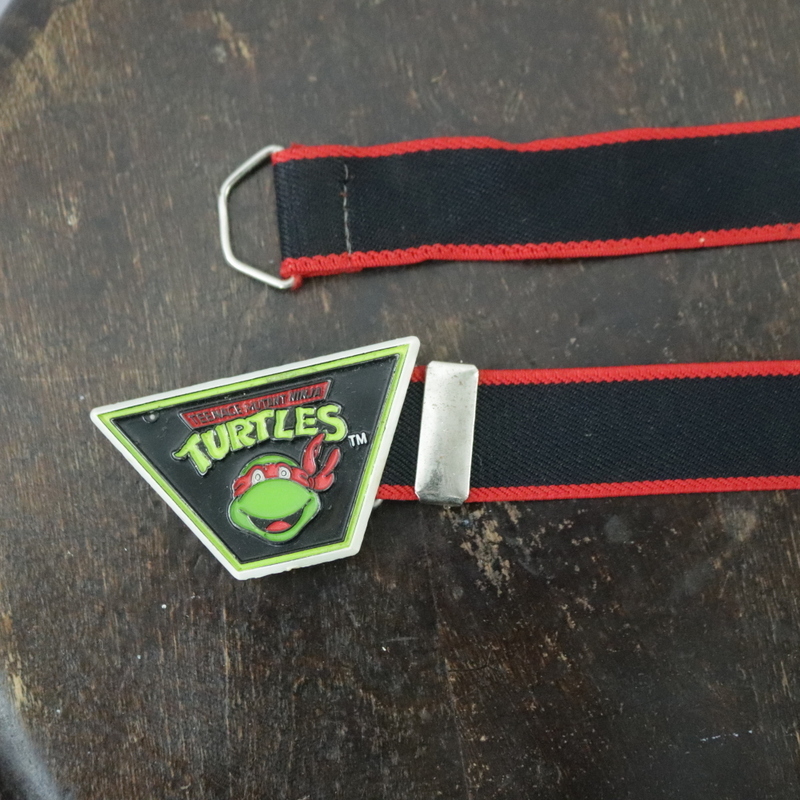 NT675 80sビンテージ ベルト■1980年代制 ネイビー 紺 TURTLES 裝飾 アンティーク 雑貨 アクセサリー 古著 アメカジ ストリート 古著卸 90s