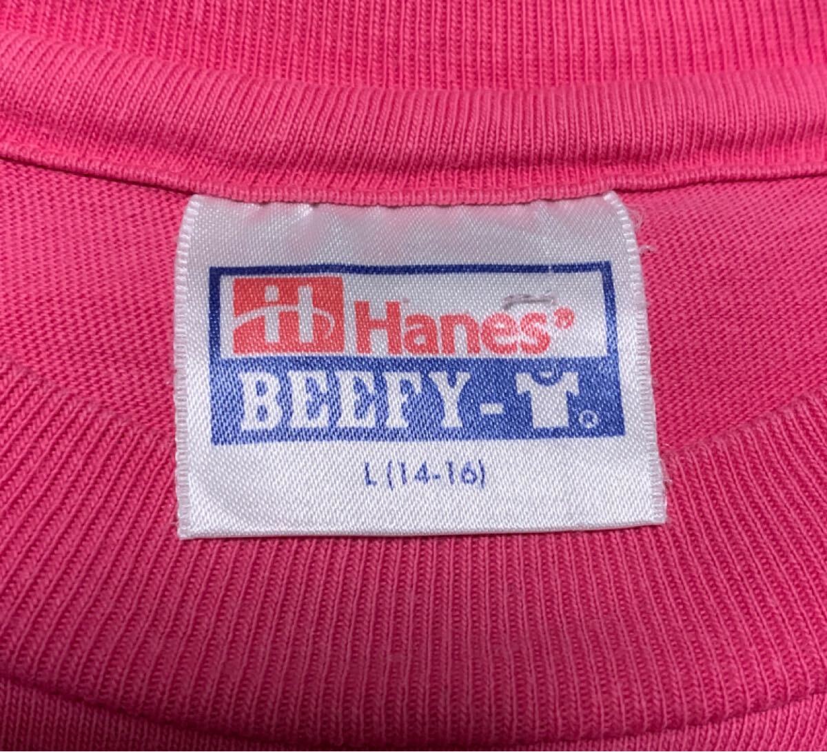  повторный снижение цены!* быстрое решение есть!* прекрасный товар!*HANES разделение nzBEEFY одноцветный короткий рукав T автомобиль boys L(14-16) розовый * говядина .-* крепкий * Basic * невеста "надеты" *