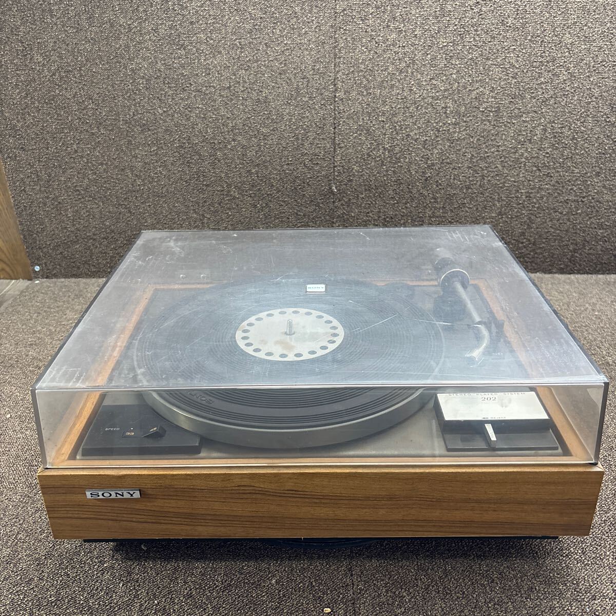 RD-44 激安 レコードプレーヤー SONY PS-202 STEREO PLAYER SYSTEM 通電NG 中古現状品 ※3回再出品で処分_画像4