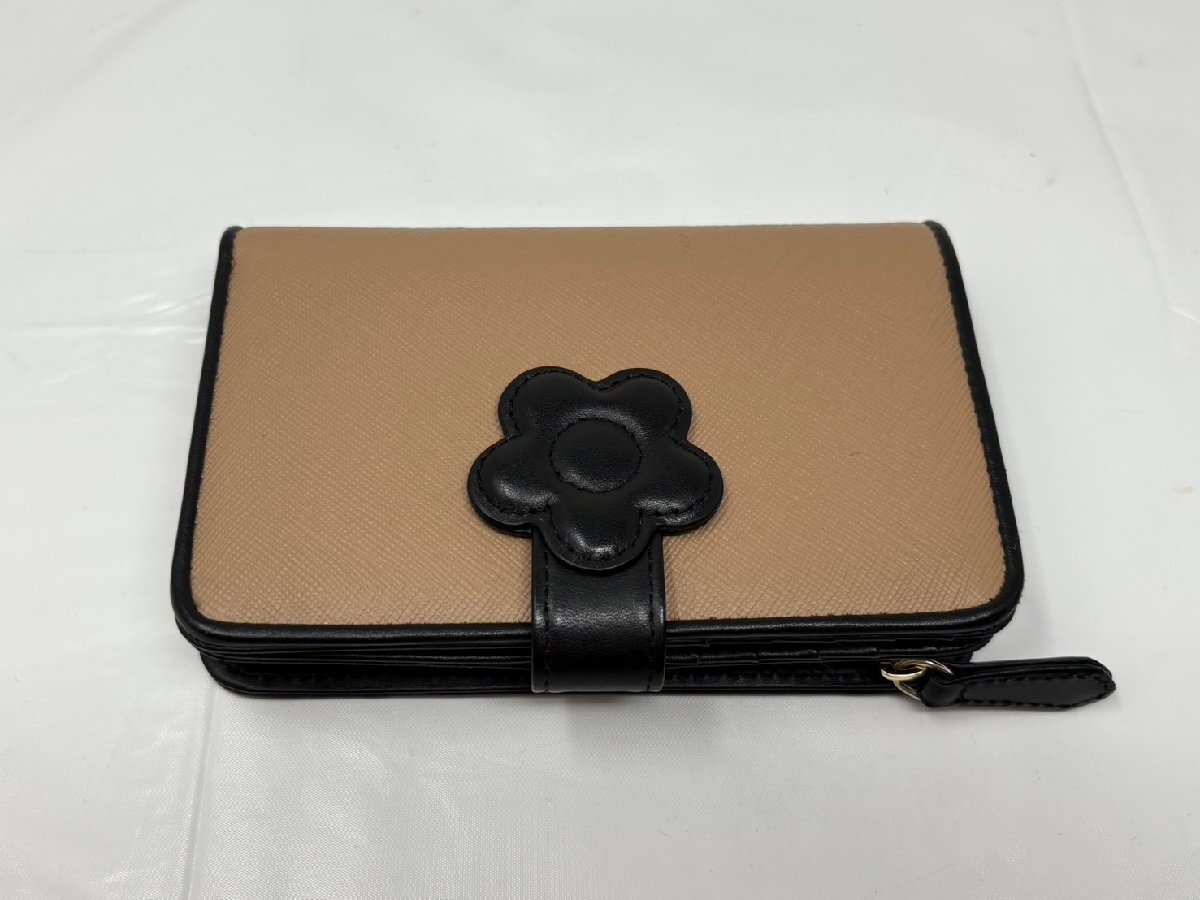 ◆MARYQUANT マリークワント デイジーパッチスナップウォレット 二つ折り財(cái)布 箱付き 中古◆17024