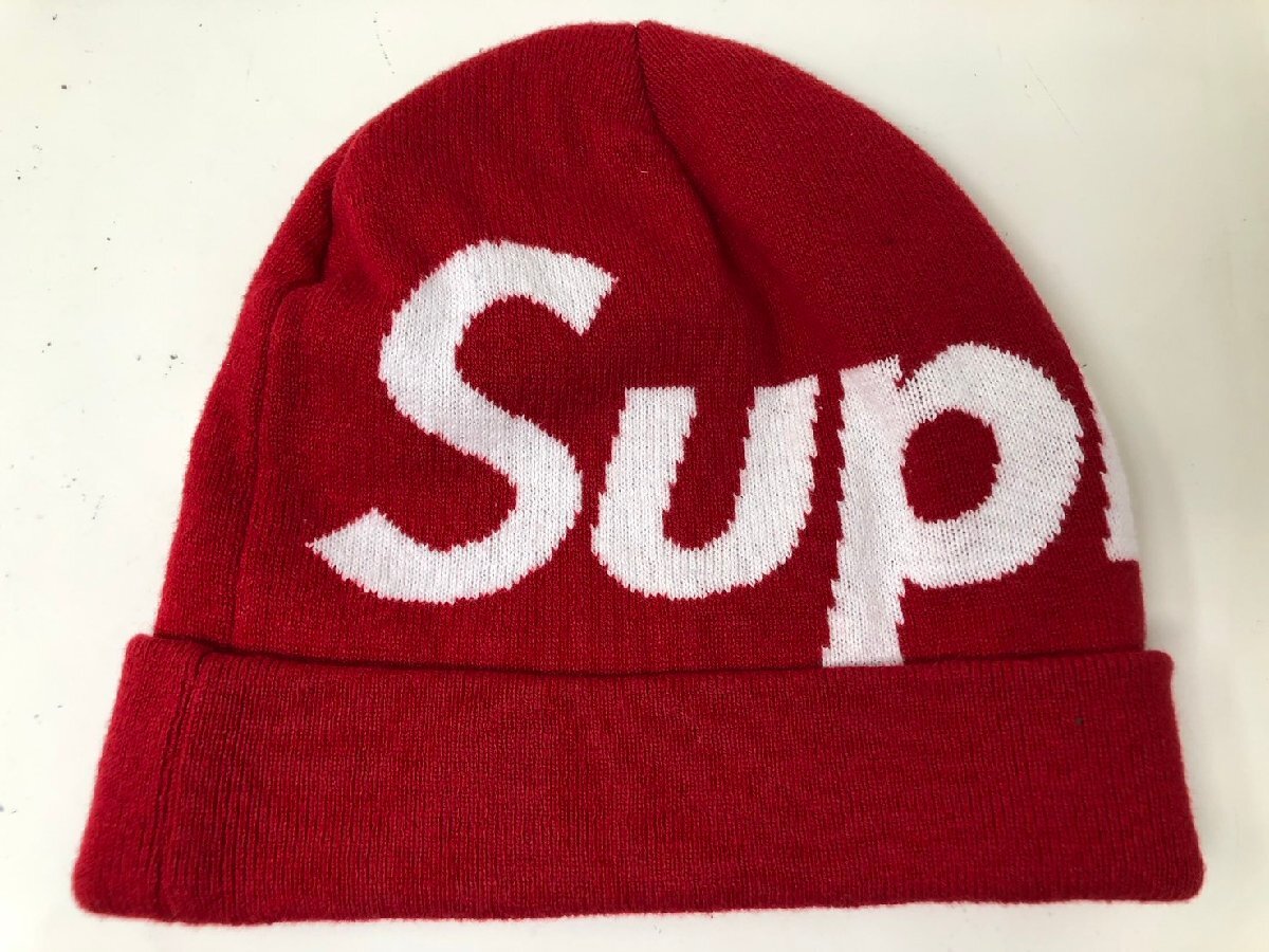 ◆Supreme シュプリーム ニット帽 キャップ 赤 レッド 帽子 中古◆11735