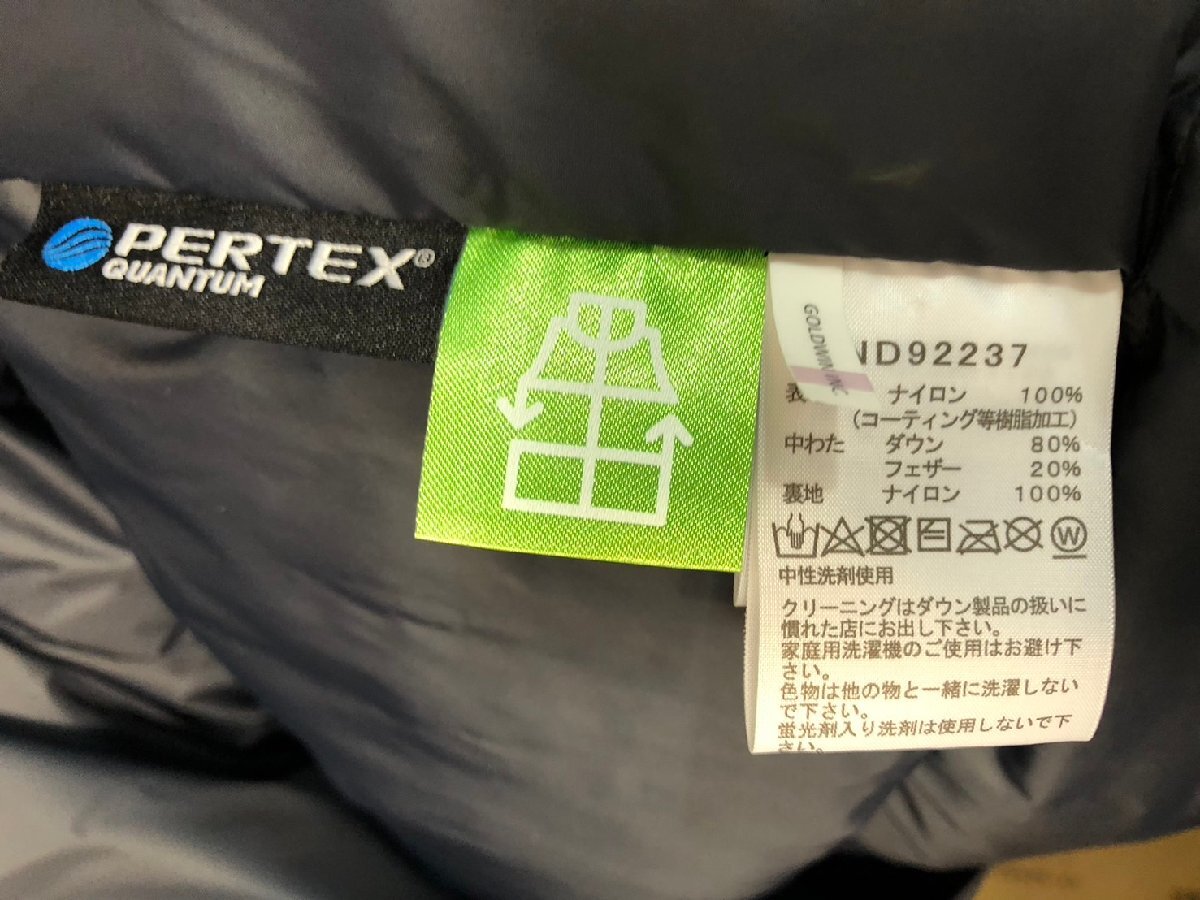 ◆未使用 タグ付き THE NORTH FACE ノースフェイス マウンテン ダウンジャケット XL 黒 PERTEX アウター ND92237◆15189★
