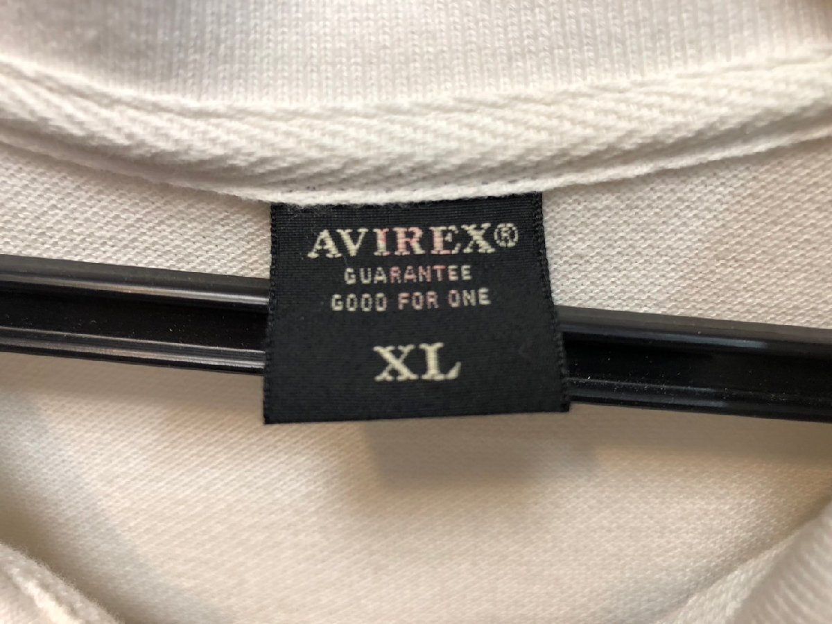 ◆AVIREX　アヴィレックス　ポロシャツ　XL　6113305　白　貓　中古◆13495★
