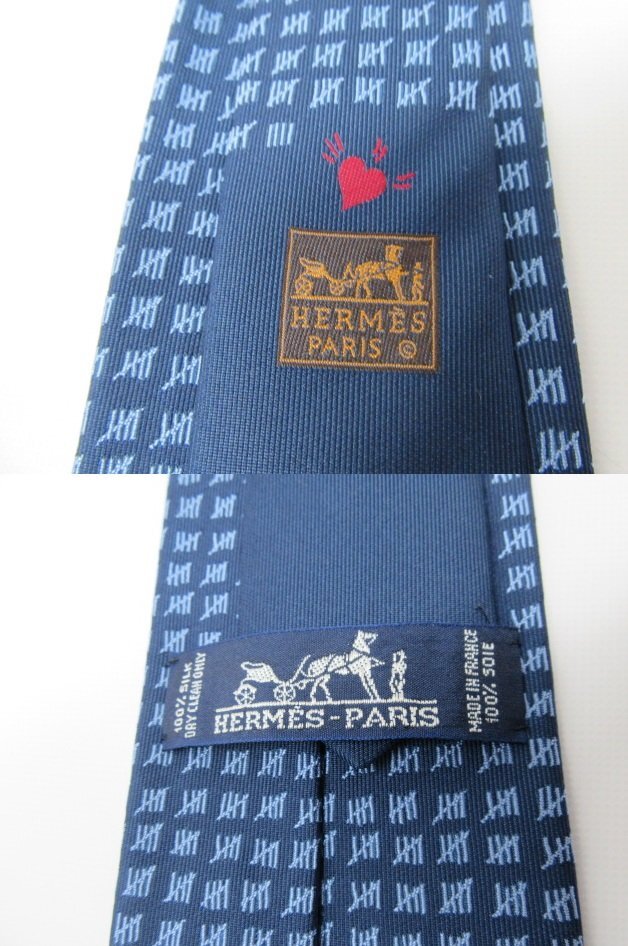 *HERMES Hermes галстук blue blur ndo галстук б/у *11700*