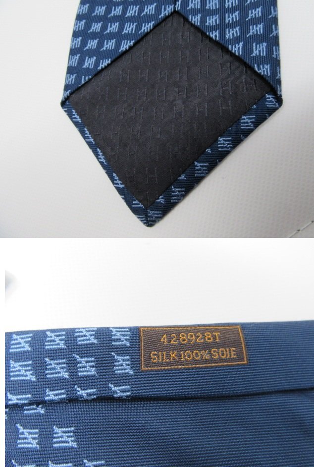 *HERMES Hermes галстук blue blur ndo галстук б/у *11700*