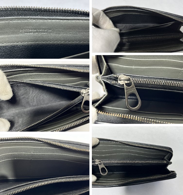 ▽BOTTEGA VENETA ボッテガヴェネタ 長(zhǎng)財(cái)布 【ファスナー引手なし】 ブラック 中古▽012464