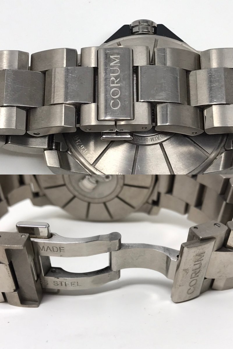 * Corum CORUM самозаводящиеся часы 947.931.04 Admiral z cup соревнование чёрный циферблат дата AT мужские наручные часы б/у *9585