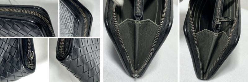 ▽BOTTEGA VENETA ボッテガヴェネタ 長(zhǎng)財(cái)布 【ファスナー引手なし】 ブラック 中古▽012464