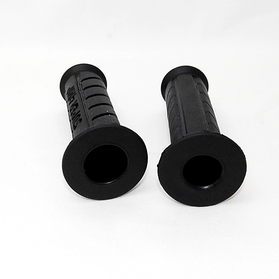 【匿名配送】 スーパーグリップ ブラック 左右セット 非貫通 120mm ハンドルグリップ バイク カスタム グリップ スクーター 原付 ラバー