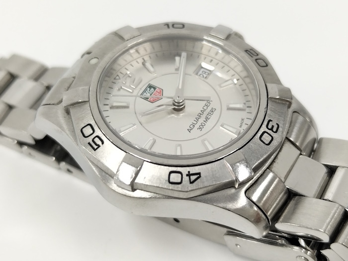 TAG Heuer 腕時計 アクアレーサー 300M クオーツ SS シルバー文字盤 WAF1412_画像8
