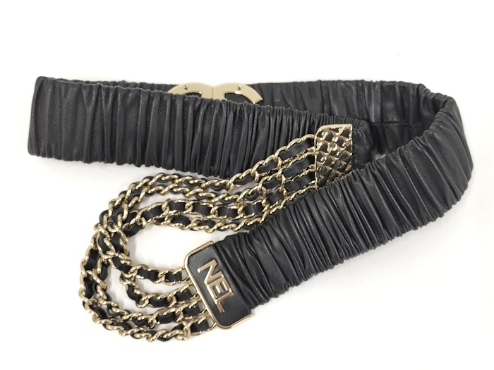CHANEL ベルト ココマーク レザー ブラック A21