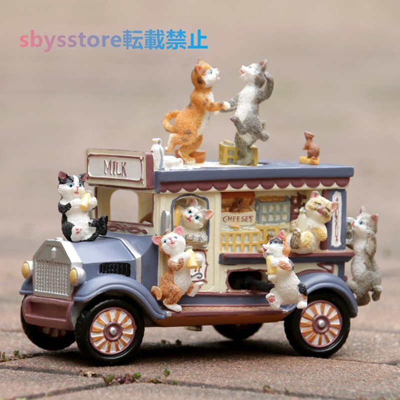  прекрасное качество украшение кошка кошка машина рука .. часы приспособление ощущение . вращение музыкальная шкатулка музыка box задний . звук цвет полимер украшение часть магазин Inte 