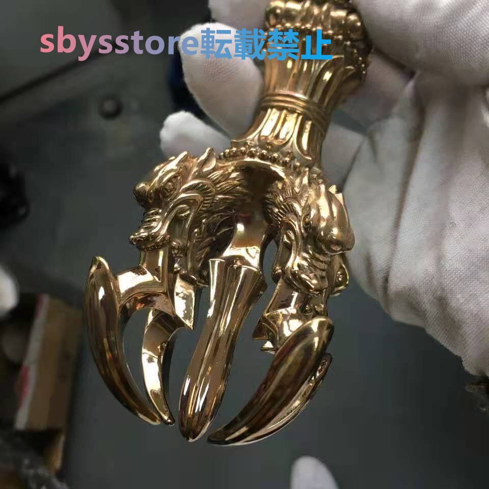 密教法具 四大明王 法器 三鈷杵 金剛杵 真鍮金メッキ 23cm 密教法具 四大明王 法器 三鈷杵 金剛杵 真鍮金メッキ 23cm 密教