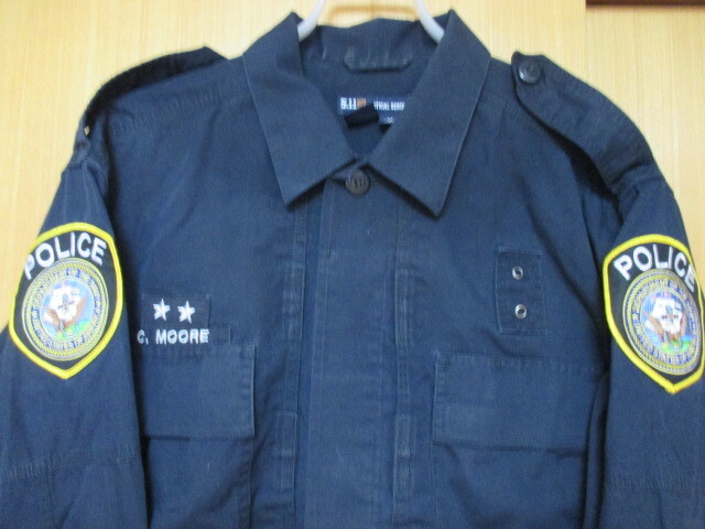 即決★USA POLICE　アメリカ　ポリス　警察　ユニフォーム　長袖シャツ/サイズ　M_画像1